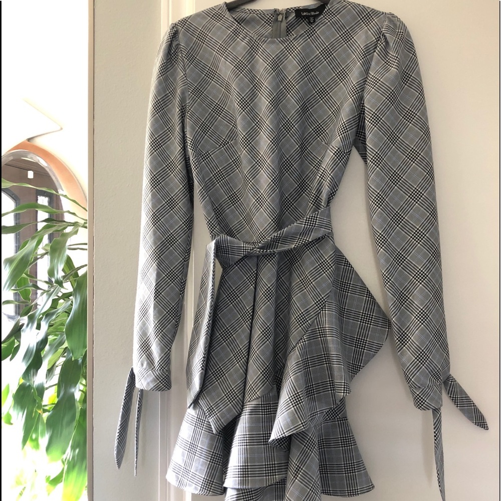 Lea & Viola Plaid Long-Sleeves Dress